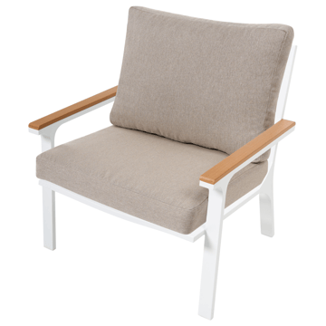 Soffgrupp utomhus med Bord 4-Sits Orero - Beige/Vit/Brun - Utemöbler - Loungemöbler - Soffgrupp utomhus