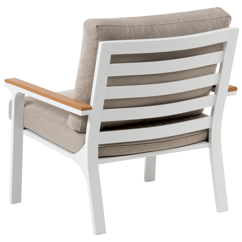 Soffgrupp utomhus med Bord 4-Sits Orero - Beige/Vit/Brun - Trädgård & spabad - Utemiljö - Altan & terrass - Altanmöbler