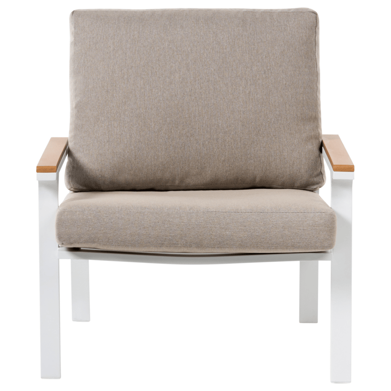 Soffgrupp utomhus med Bord 4-Sits Orero - Beige/Vit/Brun - Trädgård & spabad - Utemiljö - Altan & terrass - Altanmöbler