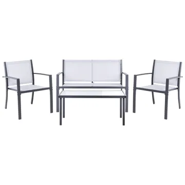 Soffgrupp utomhus med Bord 4-Sits Tavoleto - Grå - Utemöbler - Loungemöbler - Soffgrupp utomhus