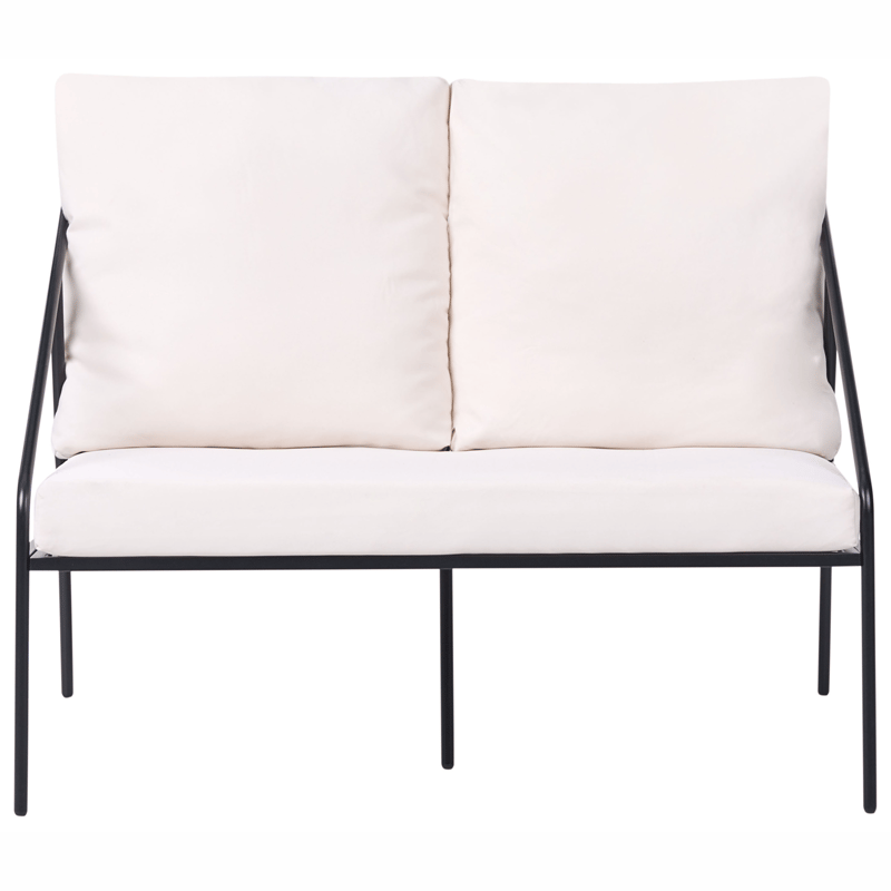 Soffgrupp utomhus med Bord 4-Sits Ustica - Svart/Vit - Trädgård & spabad - Utemiljö - Altan & terrass - Altanmöbler