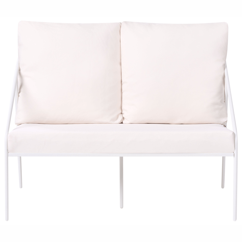 Soffgrupp utomhus med Bord 4-Sits Ustica - Vit/Svart - Trädgård & spabad - Utemiljö - Altan & terrass - Altanmöbler