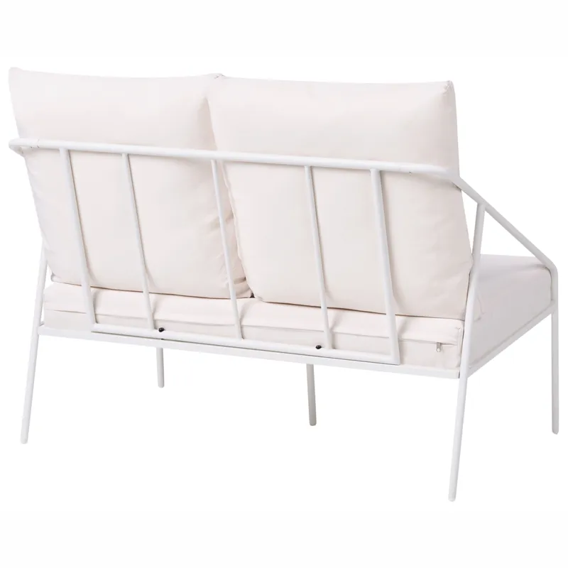 Soffgrupp utomhus med Bord 4-Sits Ustica - Vit/Svart - Trädgård & spabad - Utemiljö - Altan & terrass - Altanmöbler