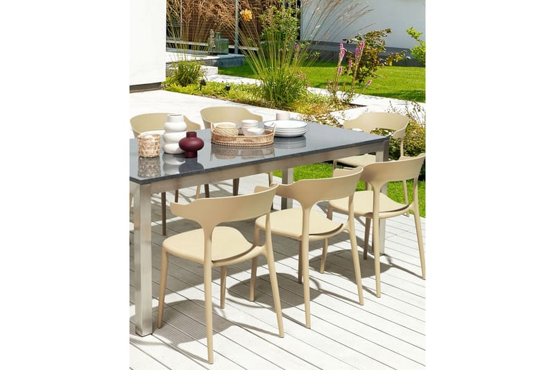 Squinzano Karmstol Utomhus 8 st - Beige - Utemöbler - Balkong - Balkongmöbler - Balkongstol