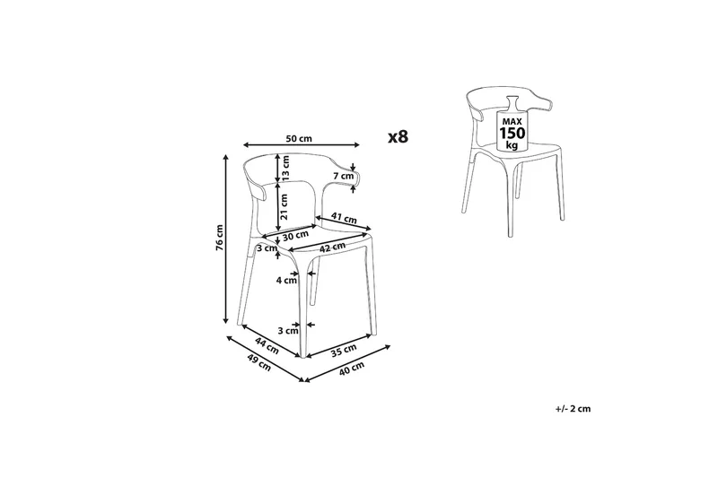 Squinzano Karmstol Utomhus - Vit - Utemöbler - Balkong - Balkongmöbler - Balkongstol