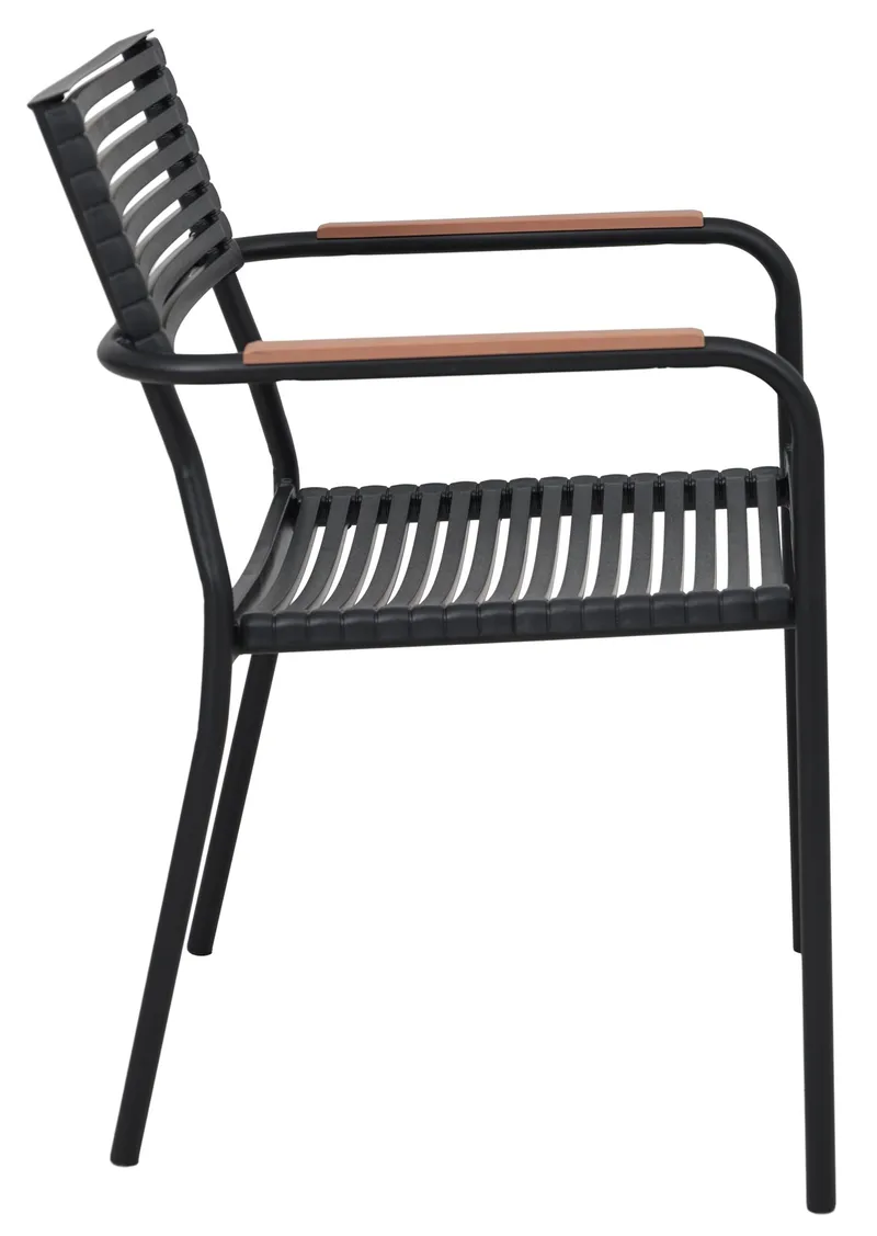 Stapelbar utestol i metall | Svart / Beige | Pino, undefined