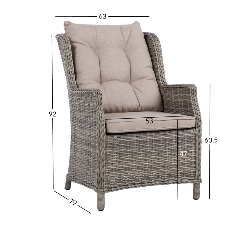 Stol Trento - Ljusgrå - Utemöbler - Balkong - Balkongmöbler - Balkongstol