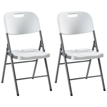 Stol utomhus Cugnoli Fällbar - Vit/Silver - Utemöbler - Balkong - Balkongmöbler - Balkongstol