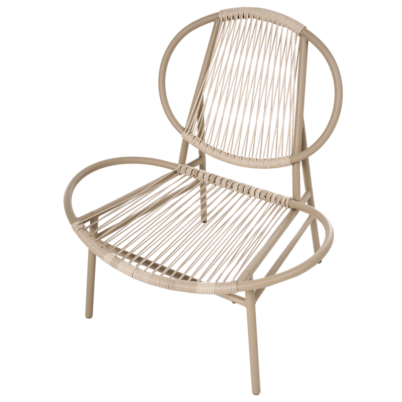 Stol utomhus Ovaro Konstrotting - Beige - Utemöbler - Balkong - Balkongmöbler - Balkongstol