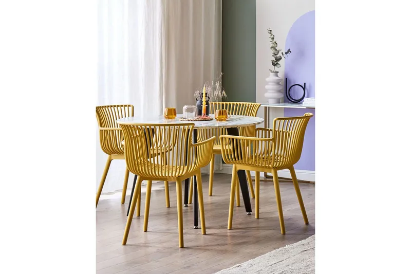 Taurisano Karmstol Utomhus - Gul - Utemöbler - Balkong - Balkongmöbler - Balkongstol