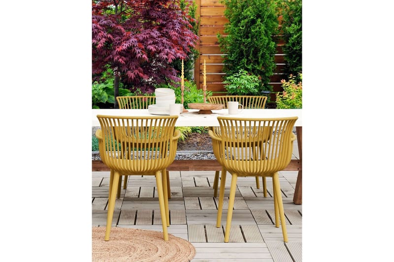 Taurisano Karmstol Utomhus - Gul - Utemöbler - Balkong - Balkongmöbler - Balkongstol