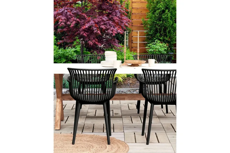 Taurisano Karmstol Utomhus - Svart - Utemöbler - Balkong - Balkongmöbler - Balkongstol