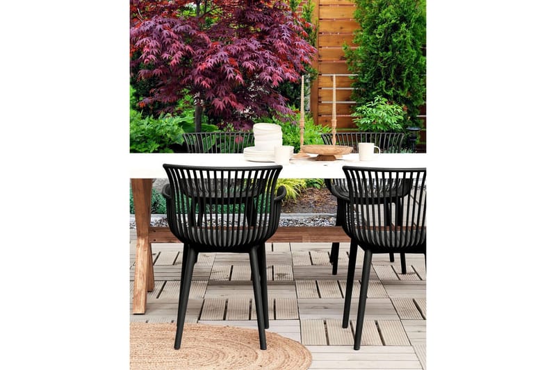 Taurisano Karmstol Utomhus - Svart - Utemöbler - Balkong - Balkongmöbler - Balkongstol