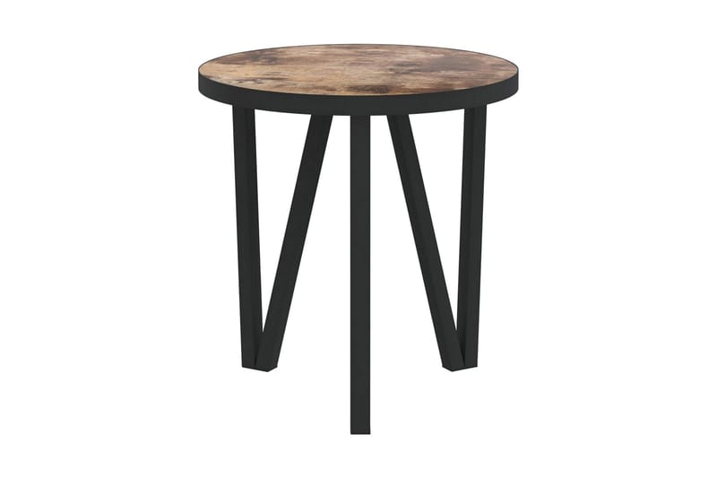 Runt Litet Cafébord och Kaffebord Utomhus 35 cm Trä - Brun/Svart - Utemöbler - Balkong - Balkongmöbler - Balkongbord