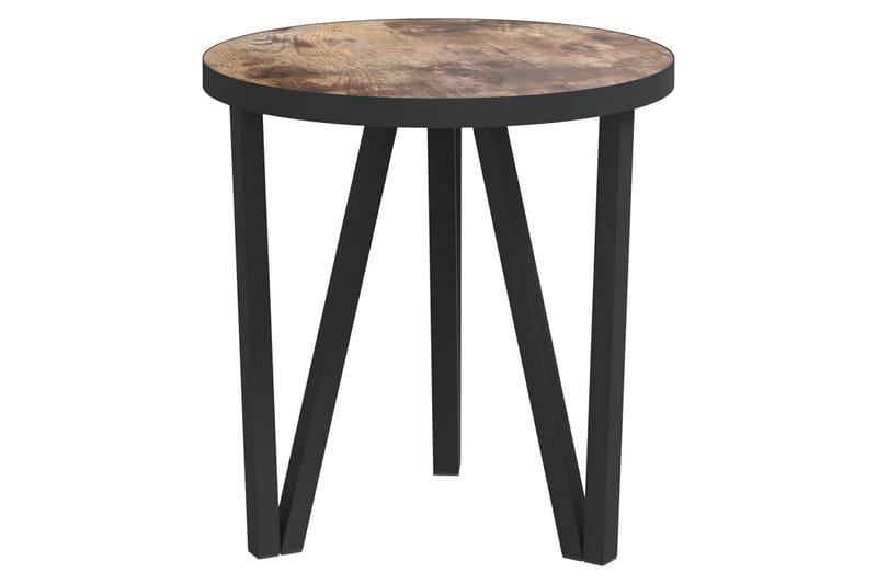 Runt Litet Cafébord och Kaffebord Utomhus 35 cm Trä - Brun/Svart - Utemöbler - Balkong - Balkongmöbler - Balkongbord