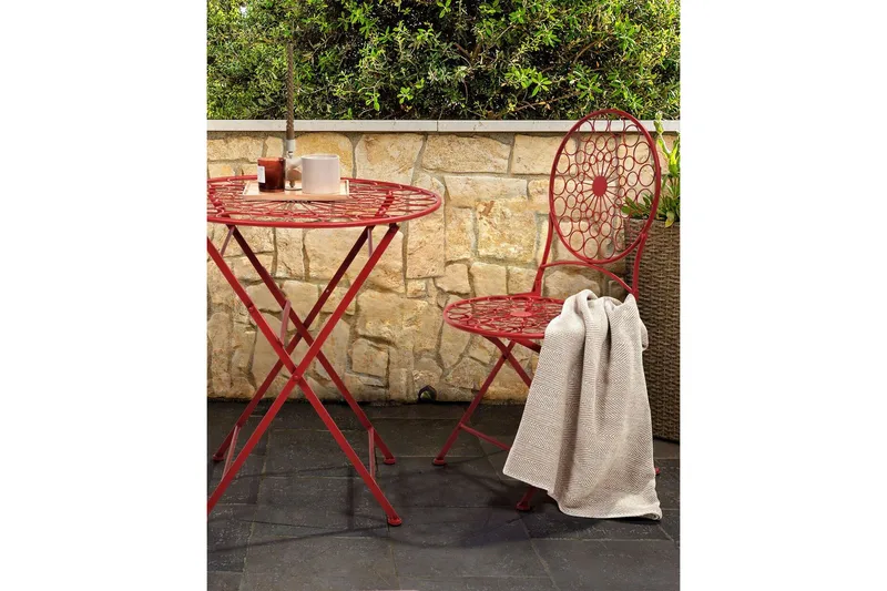 Terrace Matstol Utomhus - Röd - Utemöbler - Balkong - Balkongmöbler - Balkongstol