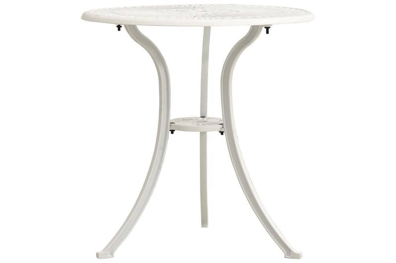 Trädgårdsbord vit 62x62x65 cm gjuten aluminium - Vit - Cafebord - Balkongbord