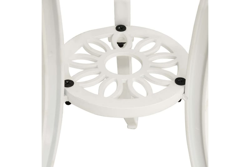 Runt Trädgårdsbord och Cafébord 62 cm Metall - Vit - Utemöbler - Balkong - Balkongmöbler - Balkongbord