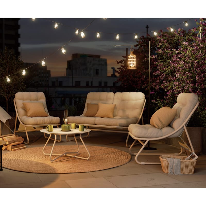 Trädgårdsmöbelgrupp Samba bord, soffa och 2 stolar - ljusgrå - Utemöbler - Balkong - Balkongmöbler - Balkonggrupp & balkongset