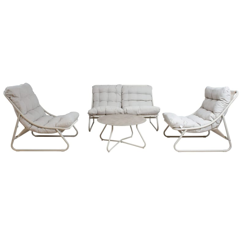 Trädgårdsmöbelgrupp Samba bord, soffa och 2 stolar - ljusgrå - Utemöbler - Balkong - Balkongmöbler - Balkonggrupp & balkongset