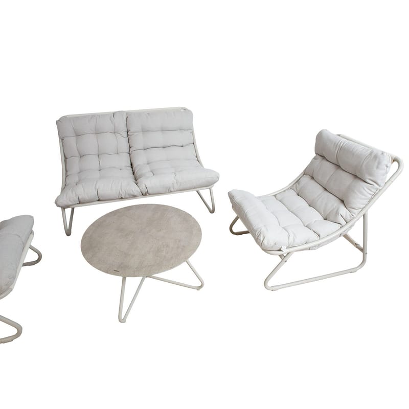 Trädgårdsmöbelgrupp Samba bord, soffa och 2 stolar - ljusgrå - Utemöbler - Balkong - Balkongmöbler - Balkonggrupp & balkongset