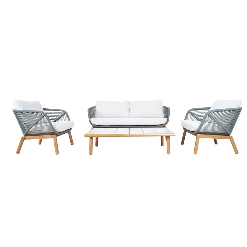 Trädgårdsmöbelgrupp Tuxedo bord, soffa och 2 stolar - Grön - Utemöbler - Balkong - Balkongmöbler - Balkonggrupp & balkongset