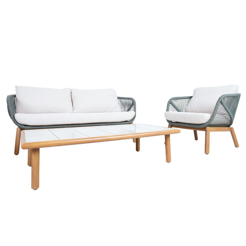 Trädgårdsmöbelgrupp Tuxedo bord, soffa och 2 stolar - Grön - Utemöbler - Balkong - Balkongmöbler - Balkonggrupp & balkongset