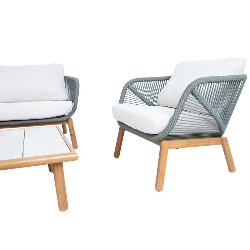 Trädgårdsmöbelgrupp Tuxedo bord, soffa och 2 stolar - Grön - Utemöbler - Balkong - Balkongmöbler - Balkonggrupp & balkongset