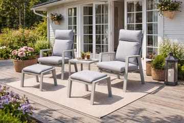 Trädgårdsmöbelgrupp Palermo relax med sidobord - beige - Utemöbler - Balkong - Balkongmöbler - Balkonggrupp & balkongset