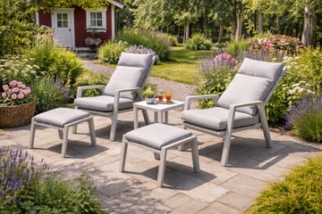Trädgårdsmöbelgrupp Palermo relax med sidobord - beige - Utemöbler - Balkong - Balkongmöbler - Balkonggrupp & balkongset