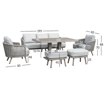 Trädgårdsmöbelset Bränor 6 delar - beige - Utemöbler - Balkong - Balkongmöbler - Balkonggrupp & balkongset