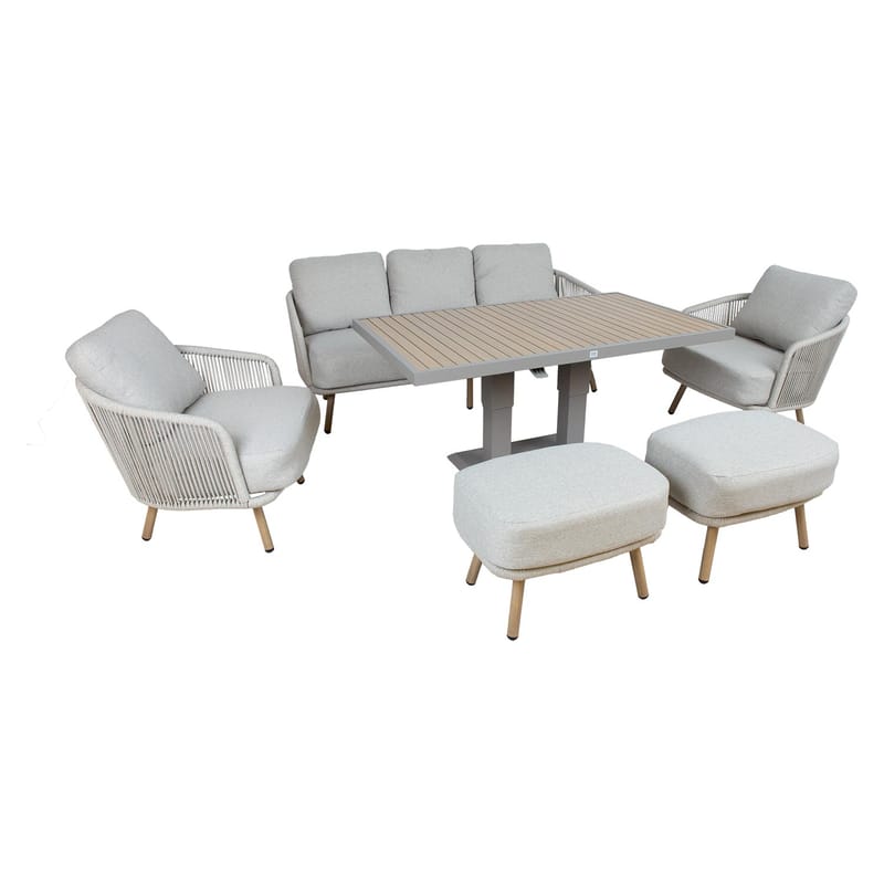 Trädgårdsmöbelset Bränor 6 delar - beige - Utemöbler - Balkong - Balkongmöbler - Balkonggrupp & balkongset