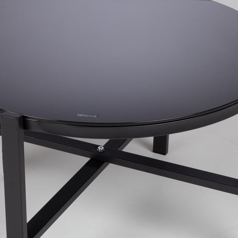 Trädgårdsmöbelset Canaan bord, bänk och 2 stolar, svart - Svart - Utemöbler - Balkong - Balkongmöbler - Balkonggrupp & balkongset