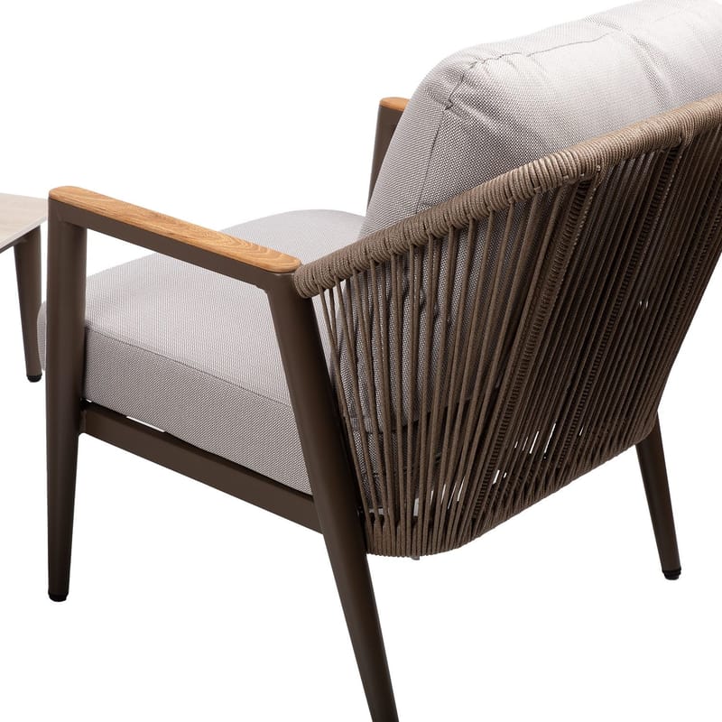 Trädgårdsmöbelset Delia bord, soffa och 2 stolar - Beige - Utemöbler - Balkong - Balkongmöbler - Balkonggrupp & balkongset