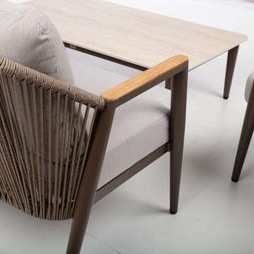 Trädgårdsmöbelset Delia bord, soffa och 2 stolar - Beige - Utemöbler - Balkong - Balkongmöbler - Balkonggrupp & balkongset