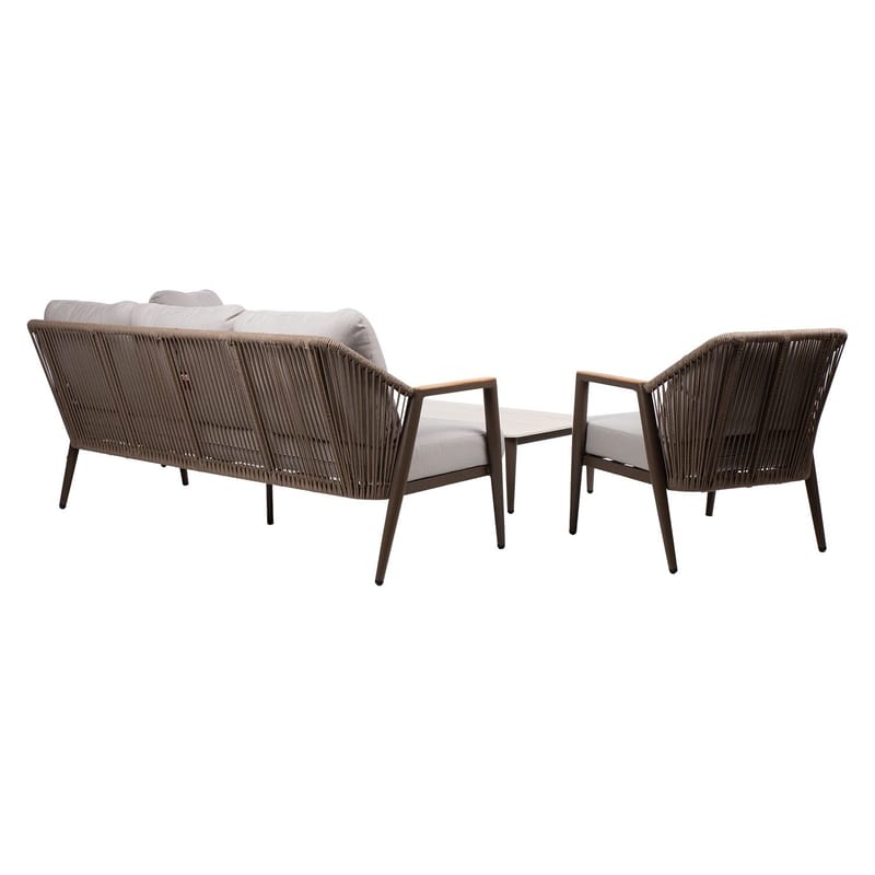 Trädgårdsmöbelset Delia bord, soffa och 2 stolar - Beige - Utemöbler - Balkong - Balkongmöbler - Balkonggrupp & balkongset