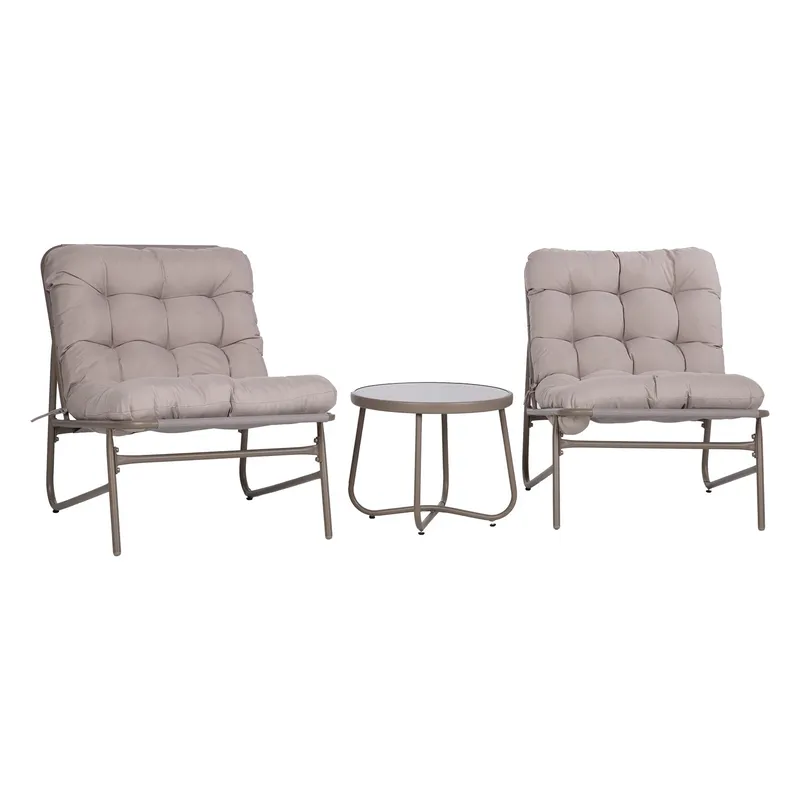 Trädgårdsmöbelset Jive bord och 2 stolar - Taupe - Utemöbler - Balkong - Balkongmöbler - Balkonggrupp & balkongset