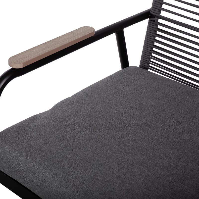 Trädgårdsmöbelset Macos bord, soffa och 2 stolar - Grå/svart - Utemöbler - Balkong - Balkongmöbler - Balkonggrupp & balkongset