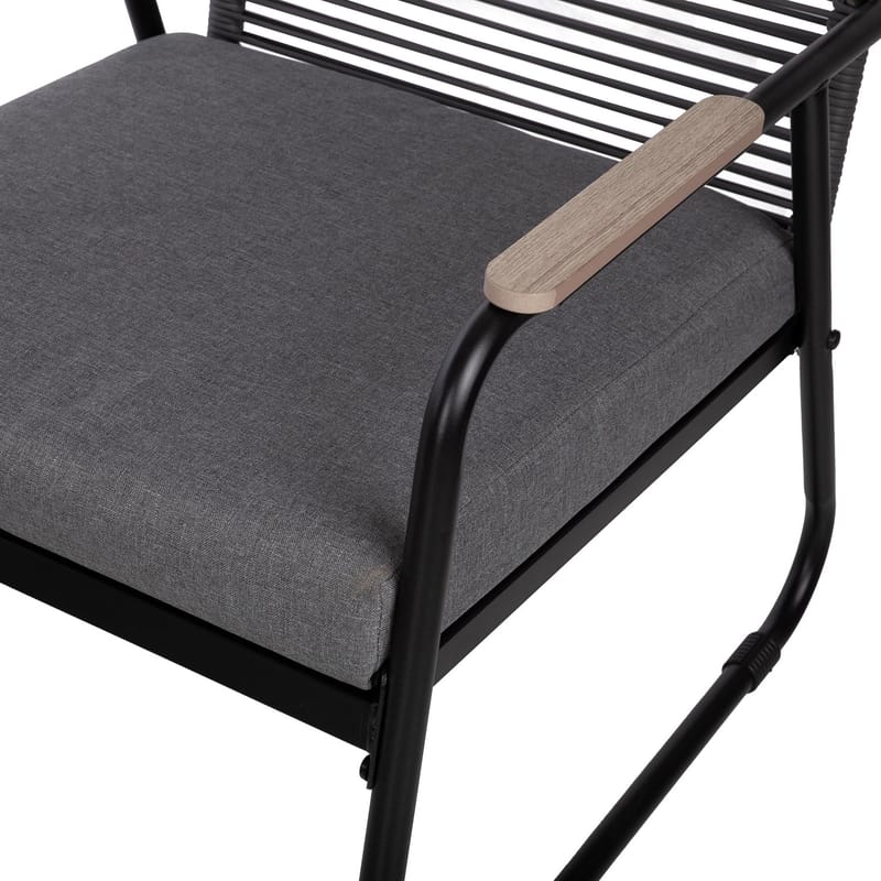 Trädgårdsmöbelset Macos bord, soffa och 2 stolar - Grå/svart - Utemöbler - Balkong - Balkongmöbler - Balkonggrupp & balkongset