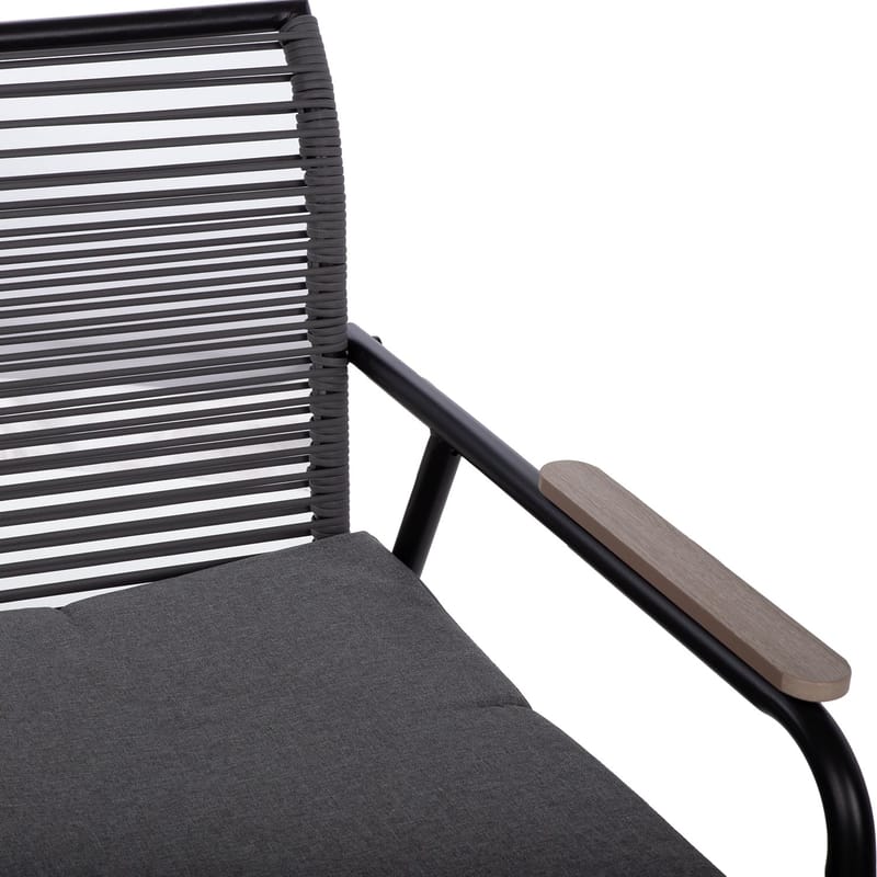 Trädgårdsmöbelset Macos bord, soffa och 2 stolar - Grå/svart - Utemöbler - Balkong - Balkongmöbler - Balkonggrupp & balkongset