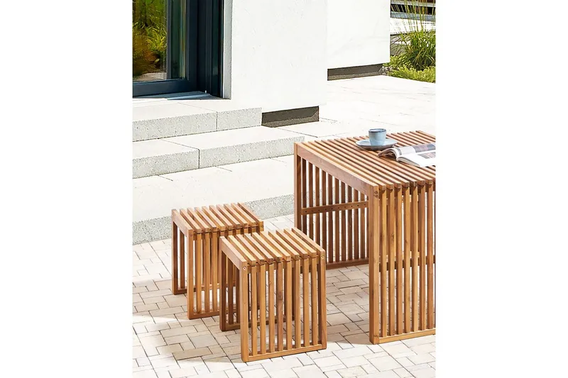 Trädgårdspallar set om 2 Bellano - Utemöbler - Balkong - Balkongmöbler - Balkongstol