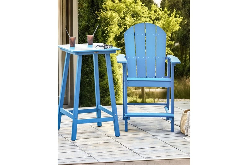 Trädgårdsstol Adirondack - Blå, 58x71x124 cm - Utemöbler - Balkong - Balkongmöbler - Balkongstol