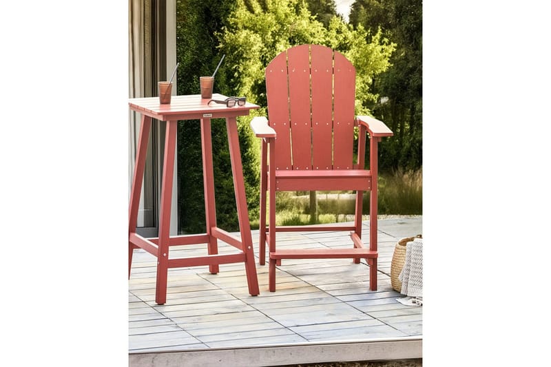 Trädgårdsstol Adirondack - Röd, 58x71x124 cm - Utemöbler - Balkong - Balkongmöbler - Balkongstol