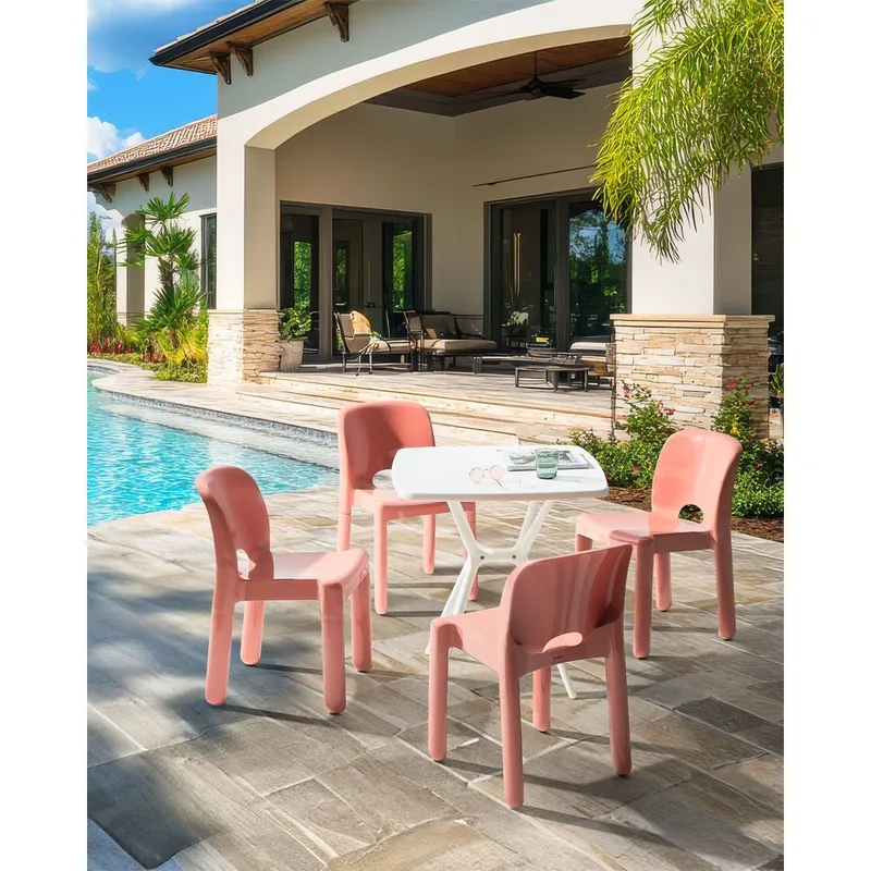 Trädgårdsstol Betim 4-pack - Röd - Utemöbler - Loungemöbler - Loungestol utomhus