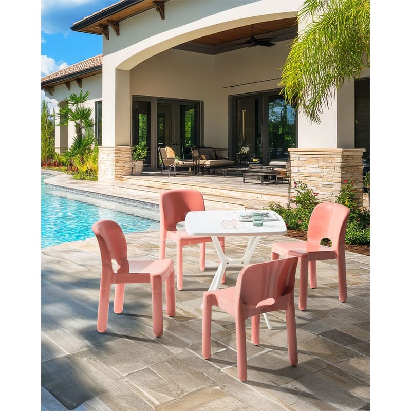 Trädgårdsstol Betim 4-pack - Röd - Trädgård & spabad - Uterum & fritidshus - Lusthus & gazebo