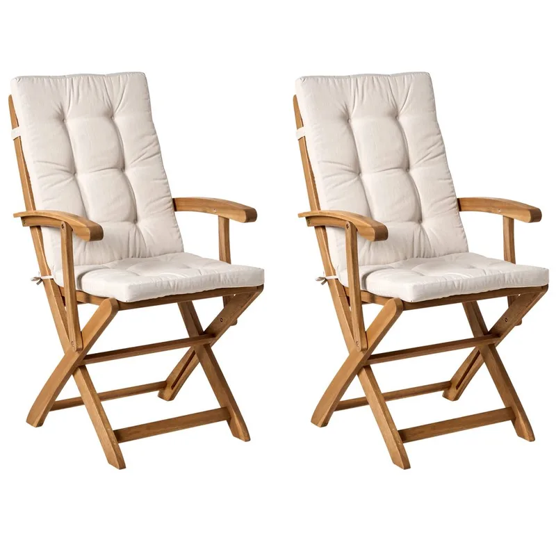 Trädgårdsstol Maui Premium 2-pack - Ljus trä, beige - Utemöbler - Balkong - Balkongmöbler - Balkongstol