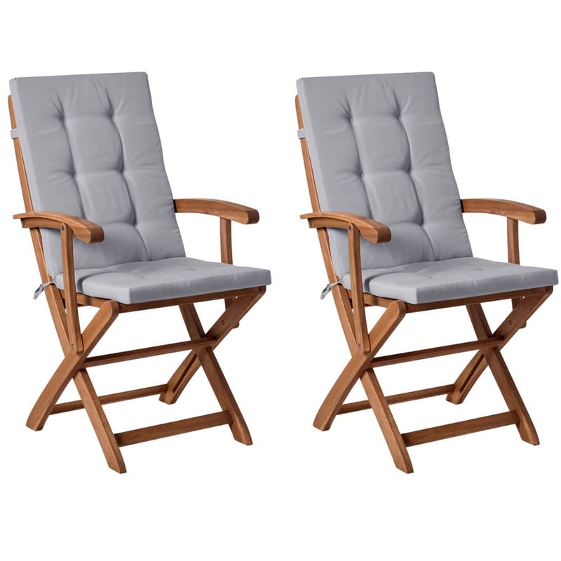 Trädgårdsstol Maui Premium 2-pack - Ljus trä, Ljusgrå - Utemöbler - Balkong - Balkongmöbler - Balkongstol