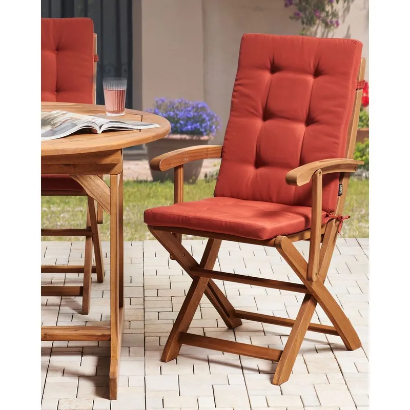 Trädgårdsstol Maui Premium 2-pack - Ljus trä, röd - Utemöbler - Balkong - Balkongmöbler - Balkongstol