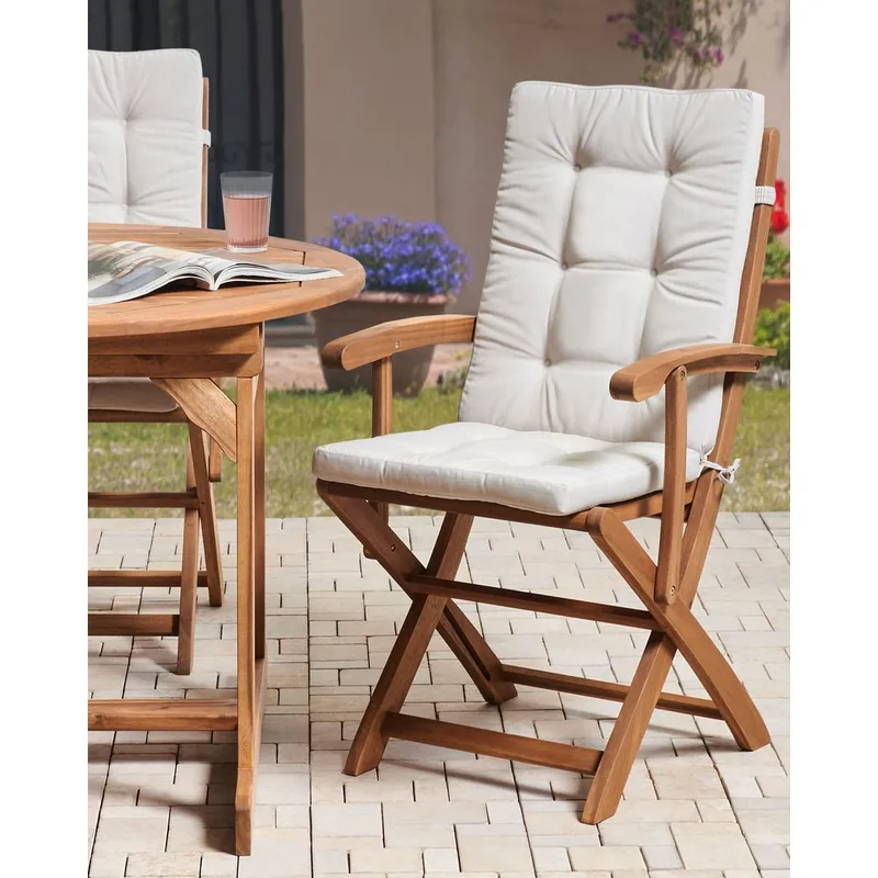 Trädgårdsstol Maui Premium 2-pack - Ljus trä, beige - Utemöbler - Balkong - Balkongmöbler - Balkongstol