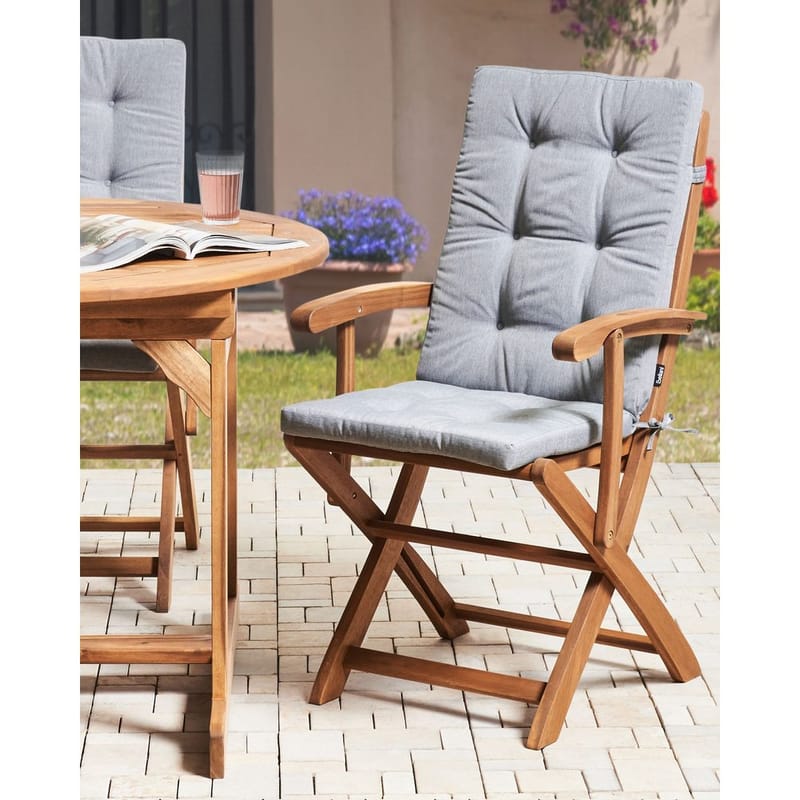 Trädgårdsstol Maui Premium 2-pack - Ljus trä, grå - Utemöbler - Balkong - Balkongmöbler - Balkongstol